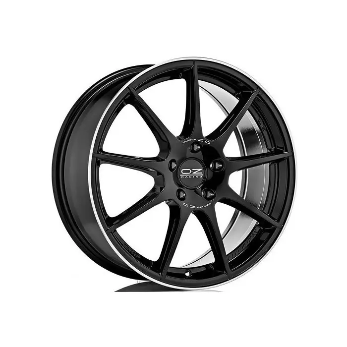 Ultima șansă Jante aliaj OZ VELOCE GT GLOSS BLACK+DIAMOND LIP+SILVER LETTERING 8X18 5X112 CB:75 ET:45