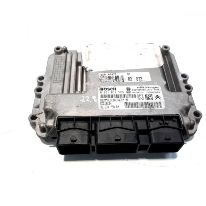 Calculator motor ECU, cod 9657699480, 0281012529, Peugeot 206 SW, 1.4 HDI, 8HZ (idi:549957) Disponibil imediat