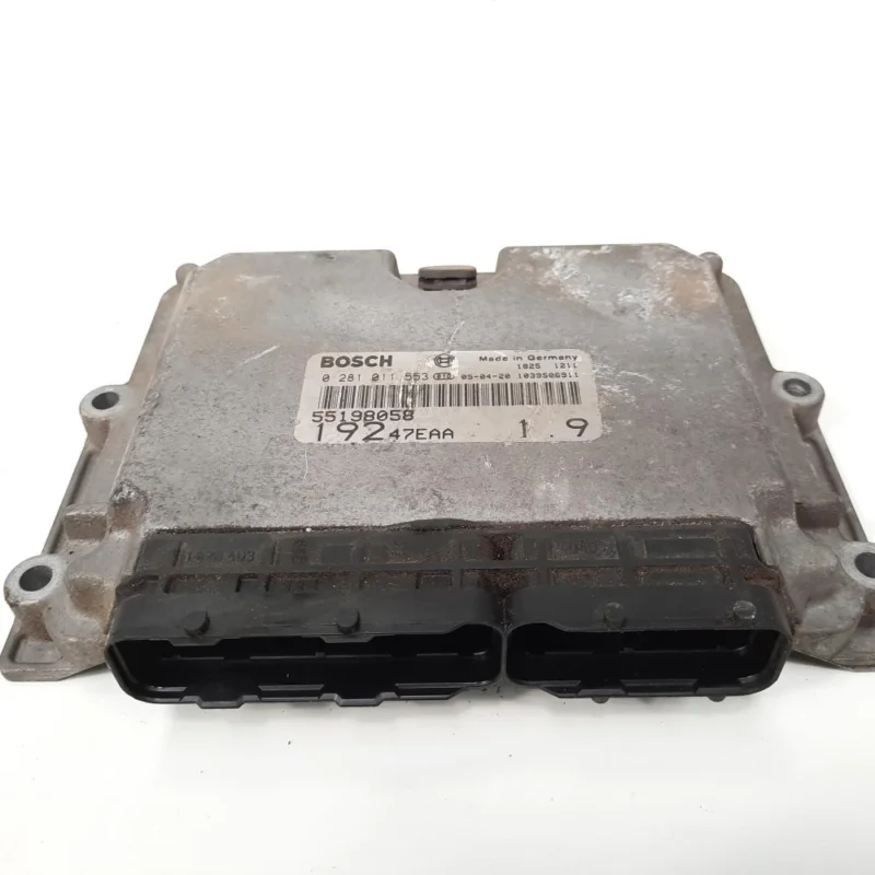 Calculator motor, cod 55198058, 0281011553, Fiat Stilo (192), 1.9 JTD, 192A1000 (id:549685) Livrare expres