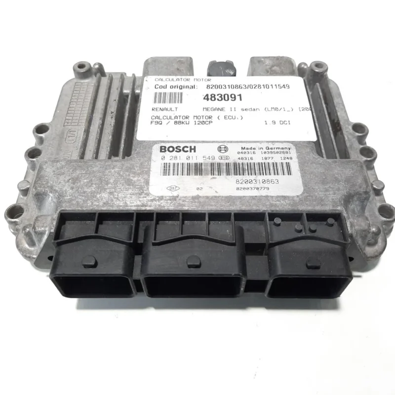 Calculator motor, cod 8200310863, 0281011549, Renault, 1.9 DCI, F9Q (idi:483091) Reducere