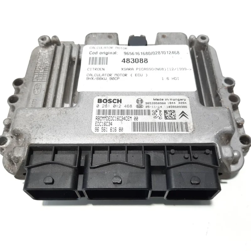Calculator motor, cod 9656161680, 0281012468, Citroen, 1.6 HDI, 9HX (idi:483088) Livrare expres