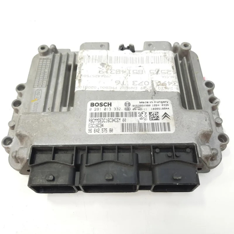 Calculator motor, cod 9664257580, 0281013332, Peugeot 206, 1.6 HDI, 9HZ (idi:491852) Ultima șansă