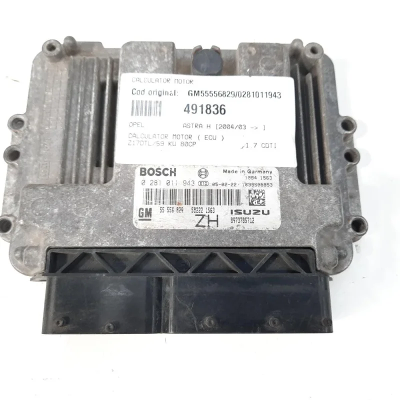 Calculator motor, cod GM55556829, 0281011943, Opel Astra G Coupe, 1.7 CDTI, Z17DTL (idi:491836) Comandă acum