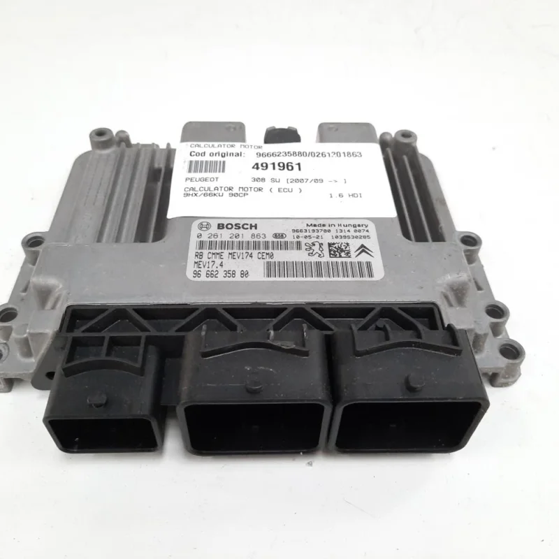 Calculator motor Bosch, cod 9666235880, 0261201863, Citroen C3 (I), 1.6 HDI, 9HX (idi:491961) Vezi acum