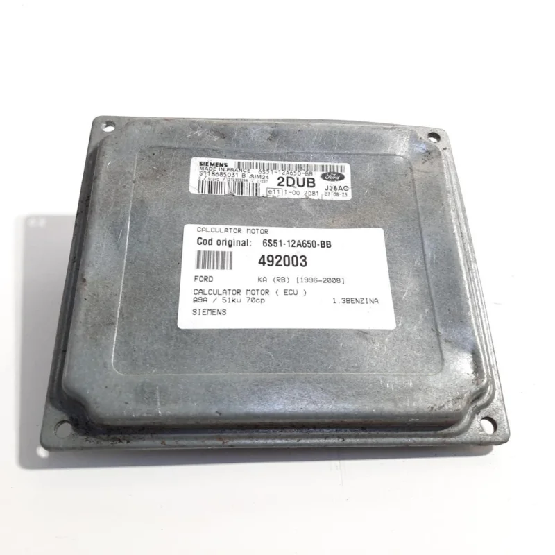 Calculator motor Siemens, cod 6S51-12A650-BB, Ford Ka (RB) 1.3 benz, A9A (id:492003) Transport gratuit