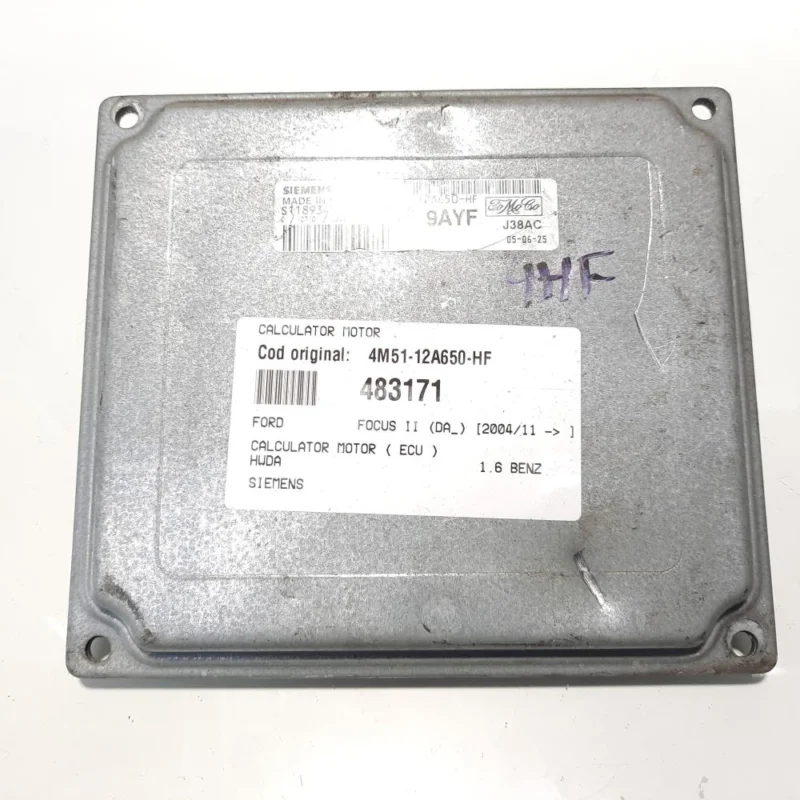 Preț redus Calculator motor Siemens, cod 4M51-12A650-HF, Ford Focus 2 Cabriolet, 1.6 benz, HWDA (idi:483171)